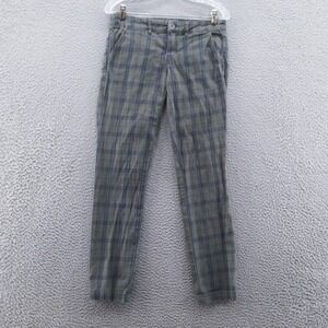 Pilcro Anthropologie Women Hyphen Boyfriend Pants 26 Green Tartan Plaid Mid Rise